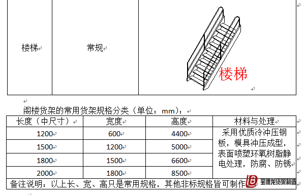 阁楼式货架规格