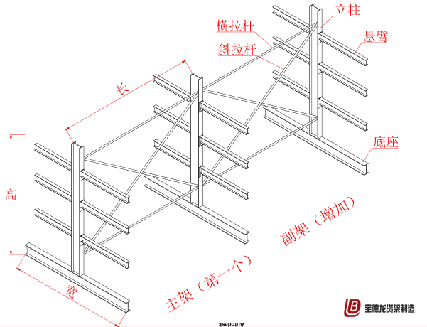 悬臂式货架示意图